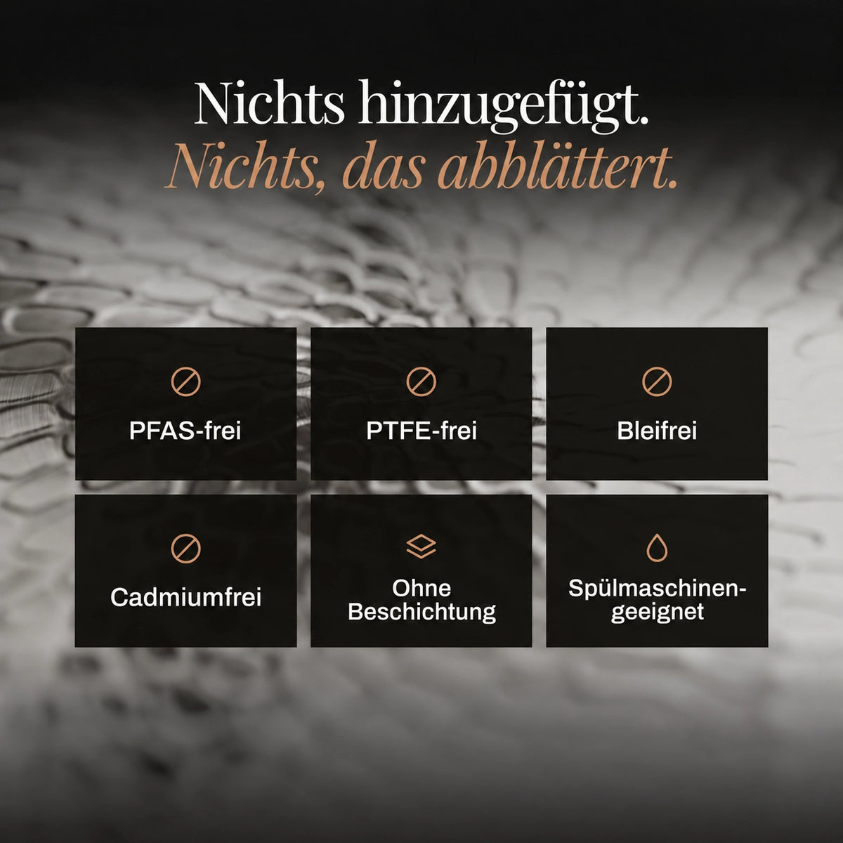 Pfanne aus gehämmertem Titan