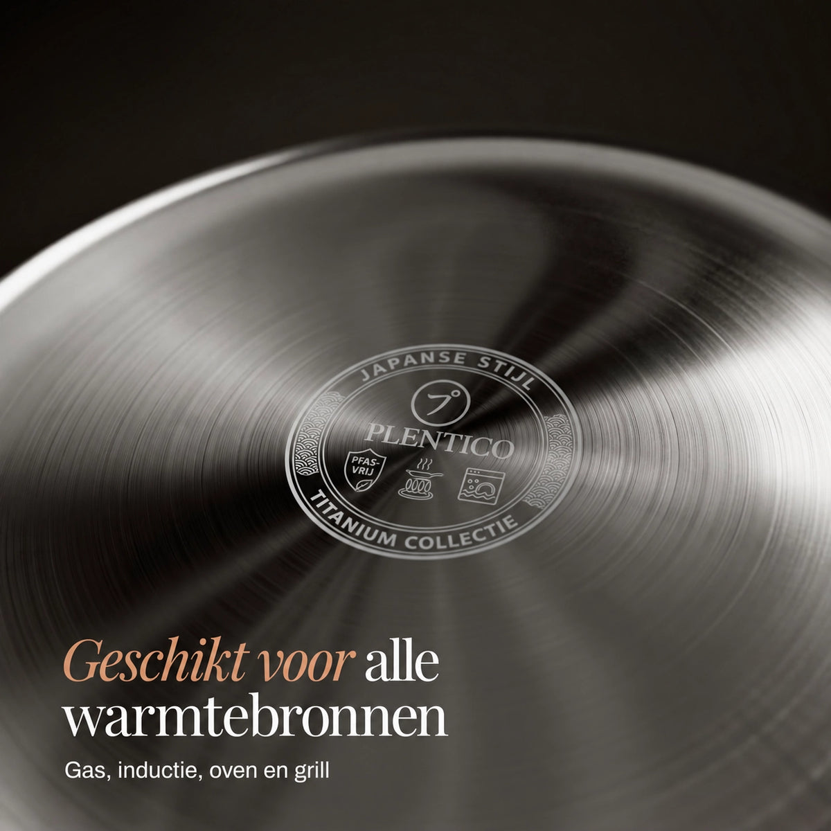 Titanium koekenpan met gehamerd oppervlak