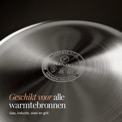 Titanium koekenpan met gehamerd oppervlak