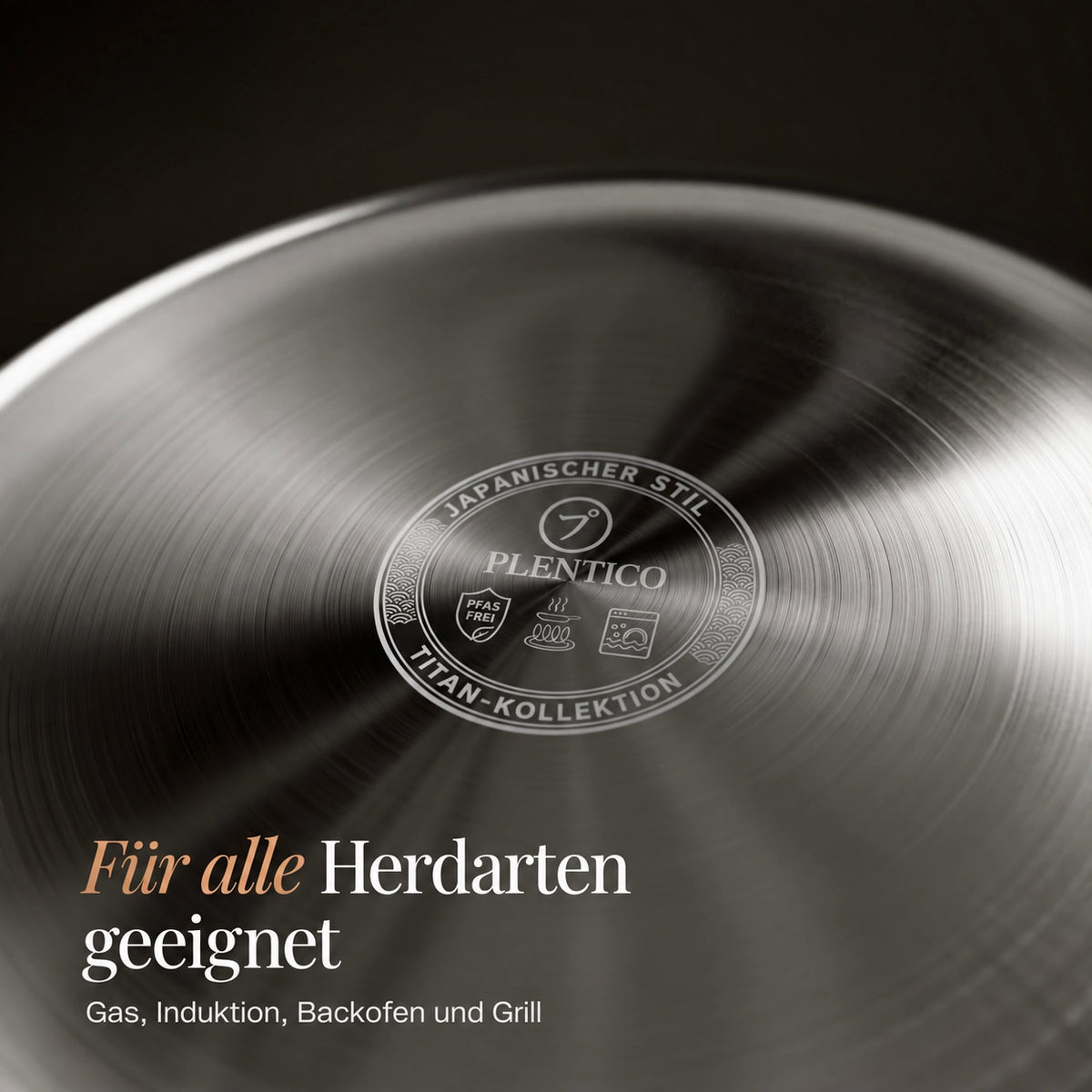 Pfanne aus gehämmertem Titan