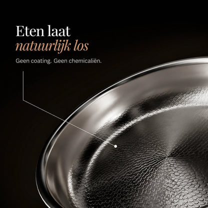 Titanium koekenpan met gehamerd oppervlak